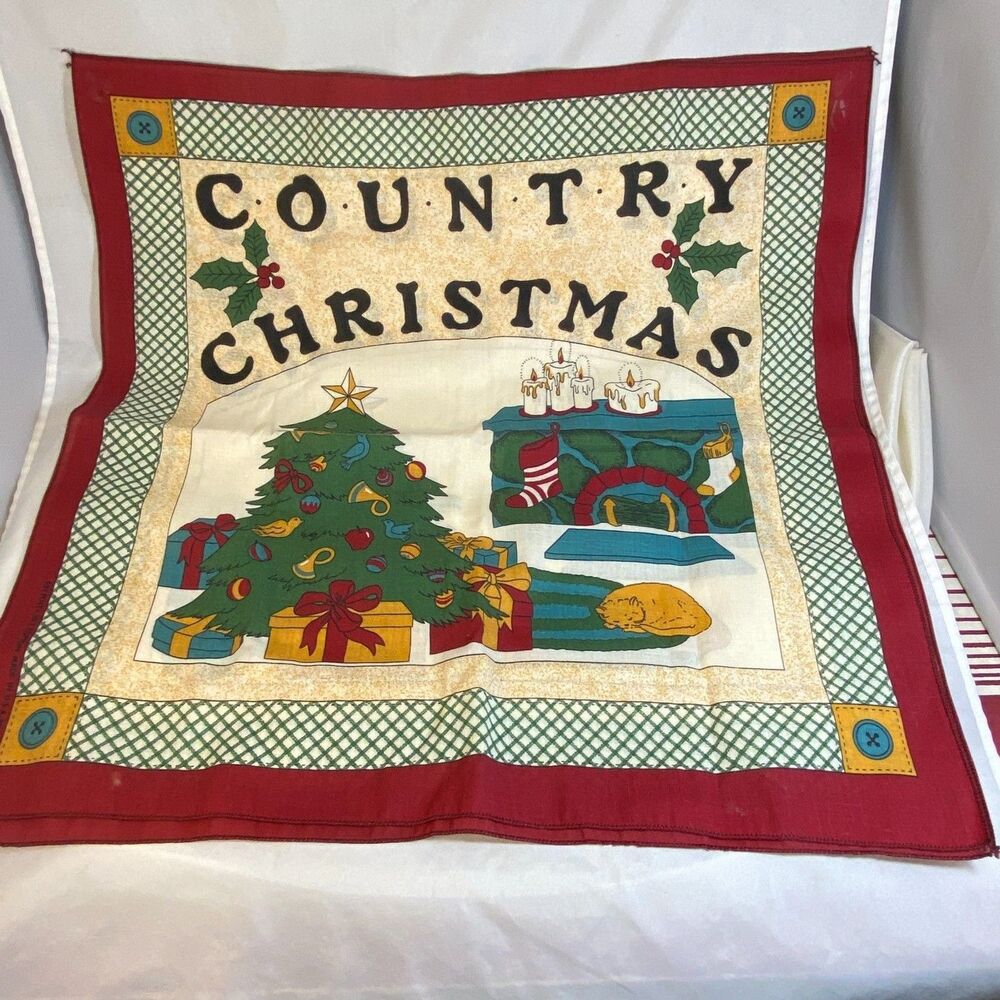 #8277 CHRISTMAS SCARF PAIR COUNTRY CHRISTMAS  21 IN